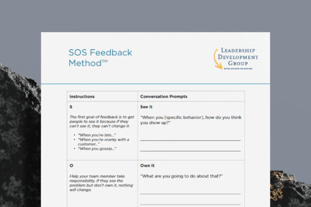 The SOS Feedback Method - Leadership Development Group
